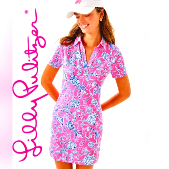 Lilly Pulitzer Dresses & Skirts - NWT Lilly Pulitzer UPF 50+ Dune Dress Rousseau Pink Barefoot Beachcomber…